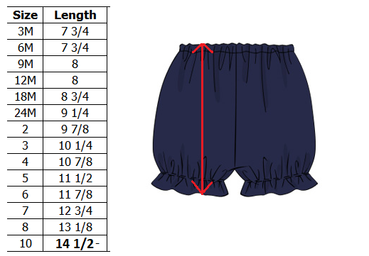 Bloomers size guide