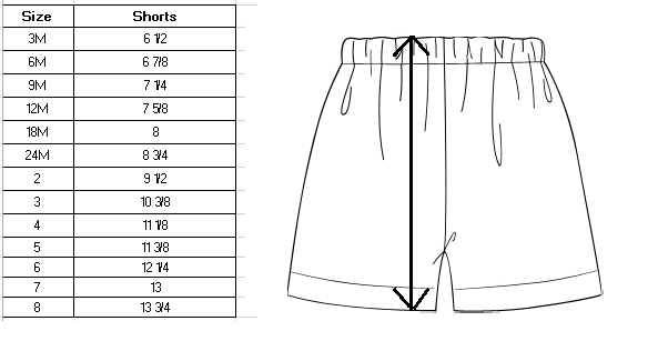 Shorts size guide