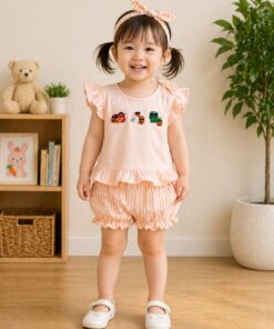 Cajun Halloween French knot girl set