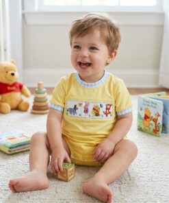 Smocked cartoon boy bubble