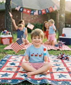 French knot US flag boy set