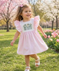 French knot flowers girl bubble/dress