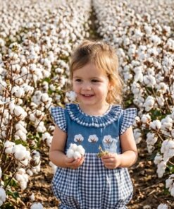 French knot cotton girl bubble/dress