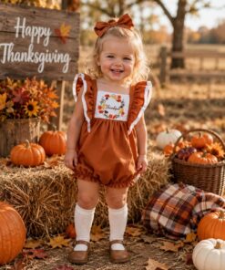 Thanksgiving flower wreath girl bubble/dress
