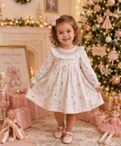 Geometric Smocked Ballerina Girl Bubble & Dress