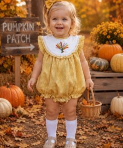 French Knot Fall Flowers Girl Bubble/Dress